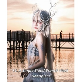 Handmade Ocean Mermaid Shell Pearl Tassel Headpiece (HP01)